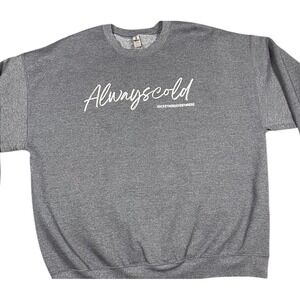 Gildan Womens 2XL Always Cold Hockey Moms Everywhere Graphic Sweatshirt Gray